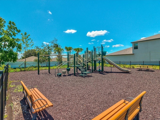 community play area with fence