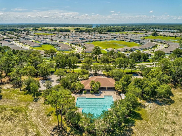 aerial view with a residential view