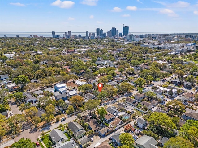 birds eye view of property featuring a view of city