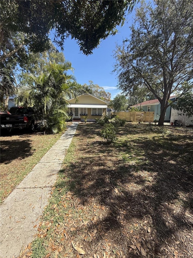 view of yard with fence