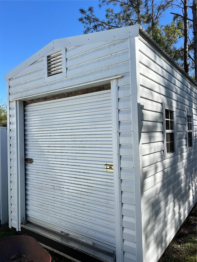 view of garage