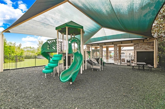 community playground with fence