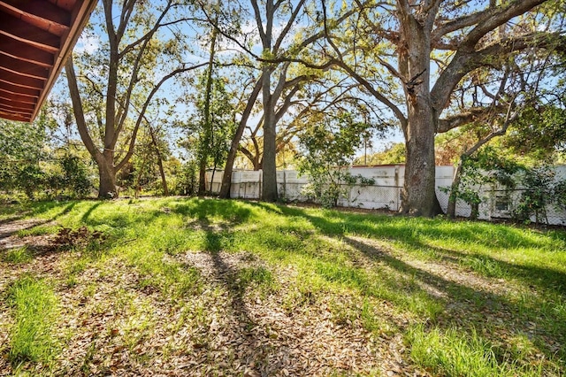 view of yard with fence