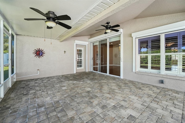 view of patio / terrace with ceiling fan