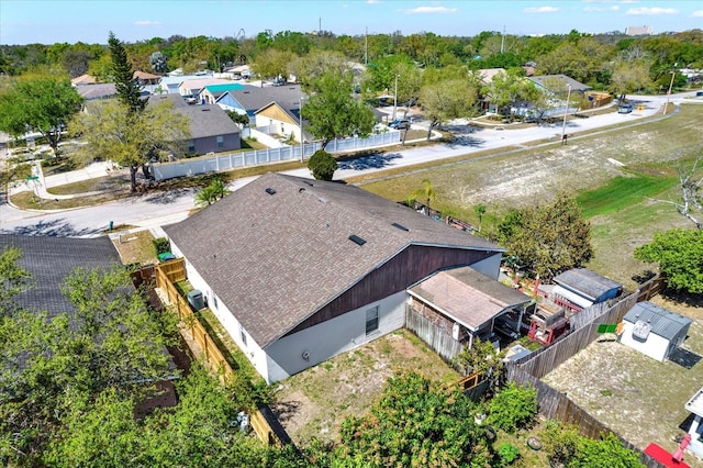 aerial view with a residential view