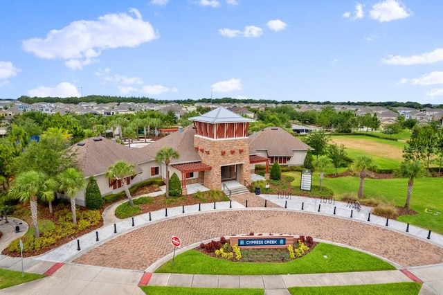 drone / aerial view with a residential view