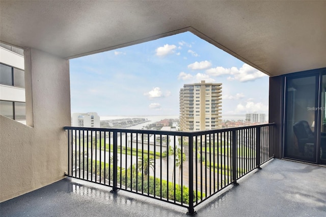 balcony with a view of city