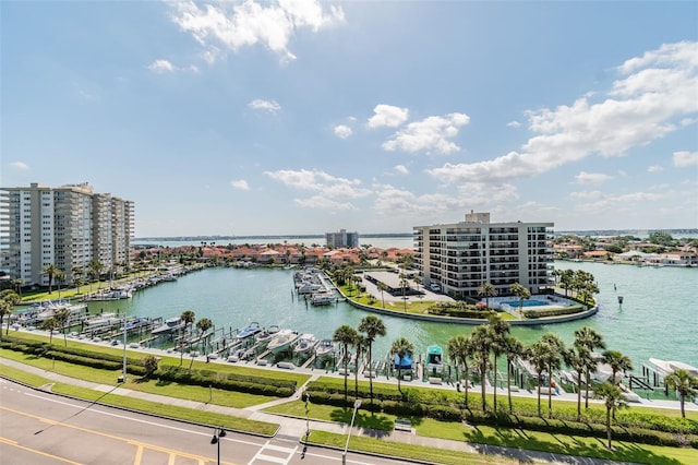 water view featuring a city view