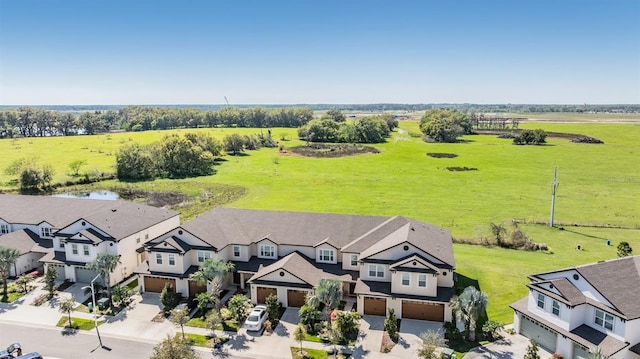 bird's eye view featuring a residential view and a rural view