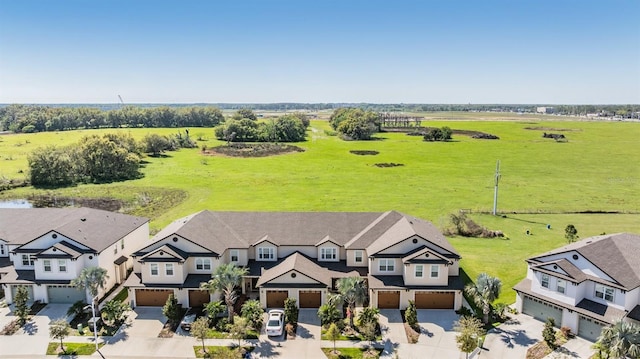 bird's eye view with a residential view and a rural view