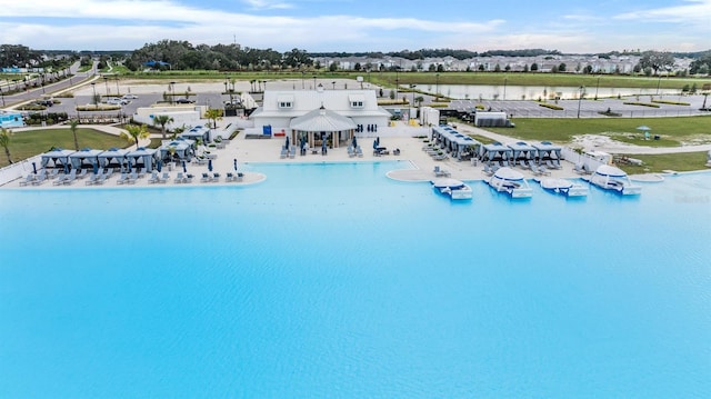 view of pool with a gazebo