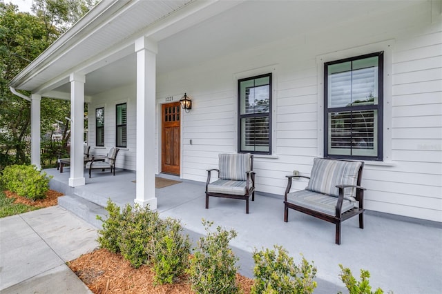 view of patio / terrace featuring covered porch