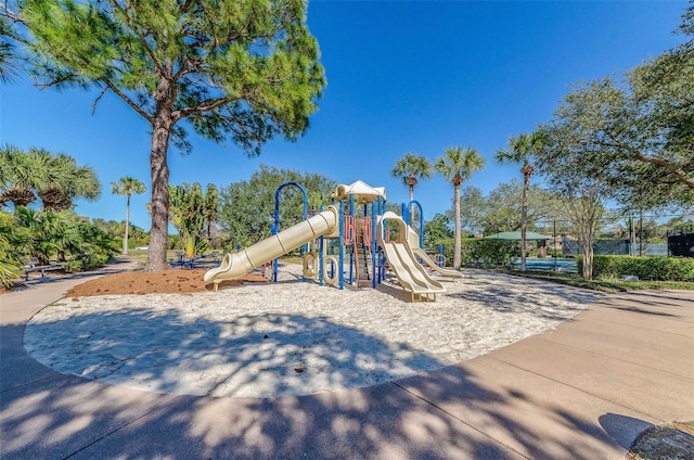 view of community jungle gym