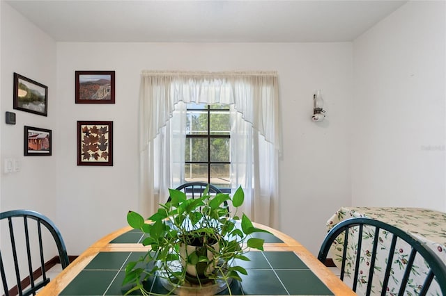 dining space featuring baseboards