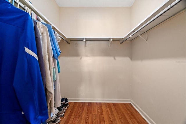 spacious closet with wood finished floors