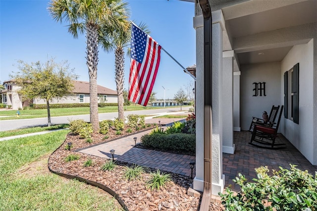 view of yard featuring a porch