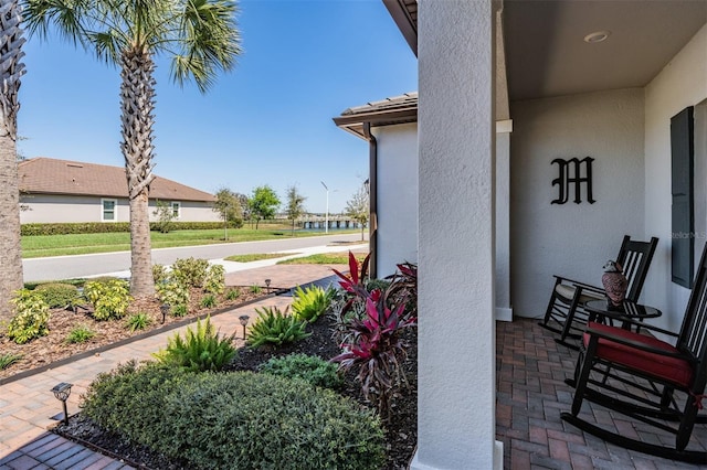 view of patio with a porch