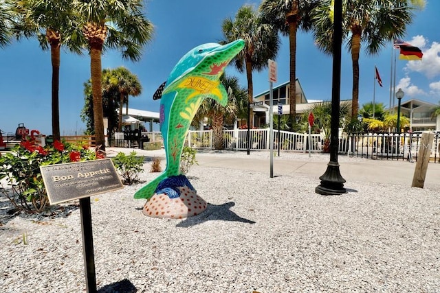 view of play area with fence