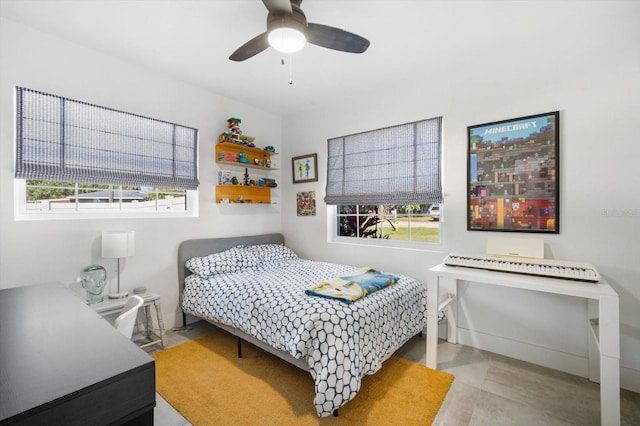 bedroom with ceiling fan