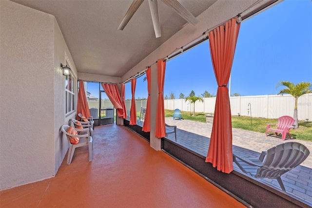 view of patio featuring a fenced backyard