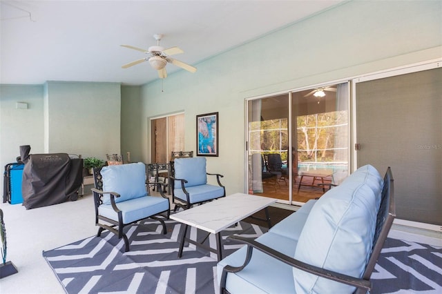 view of patio / terrace with ceiling fan