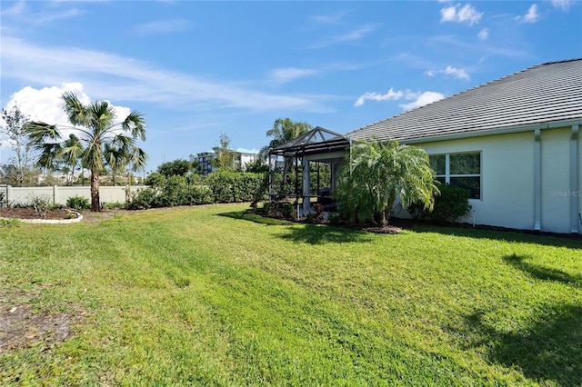 view of yard with fence