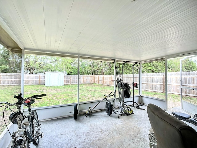 view of sunroom