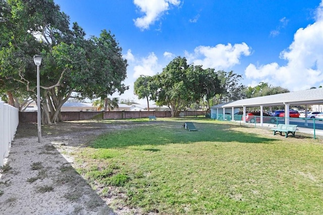 view of yard with fence