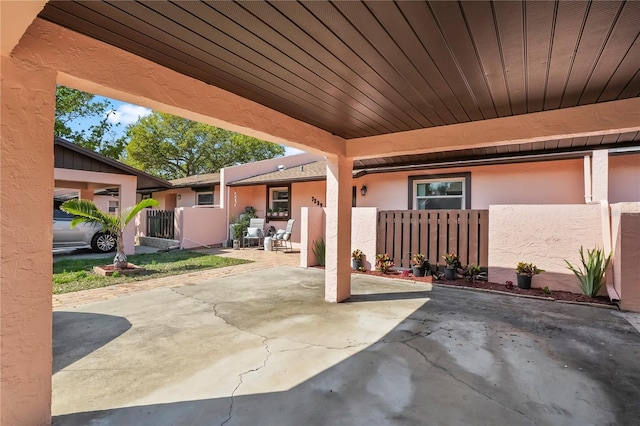 view of patio / terrace with fence