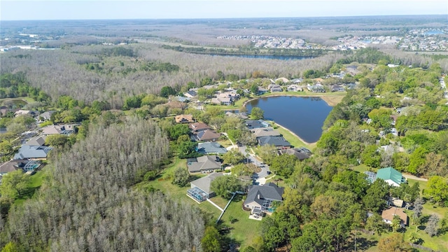 bird's eye view with a residential view and a water view