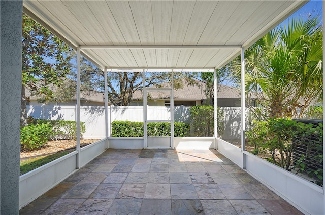 view of unfurnished sunroom