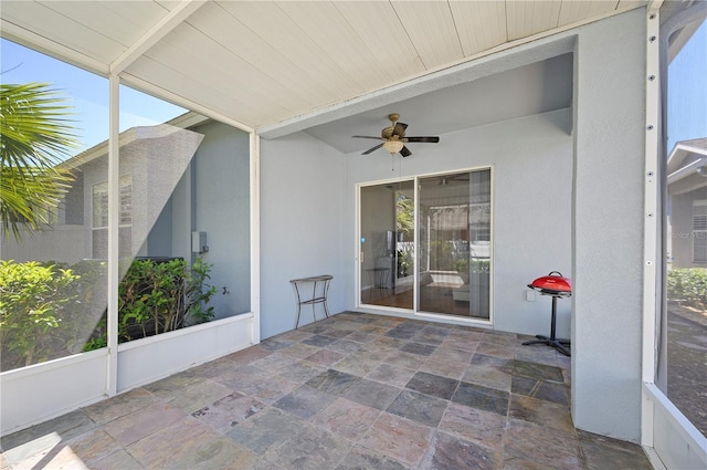 view of patio / terrace with ceiling fan