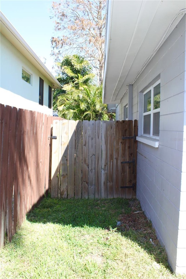 view of yard featuring fence