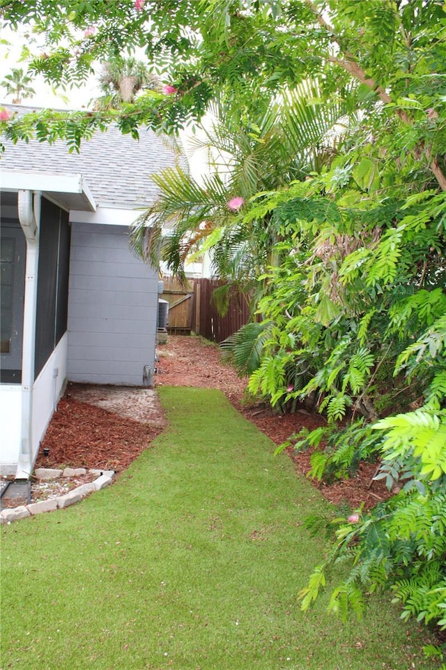 view of yard with fence