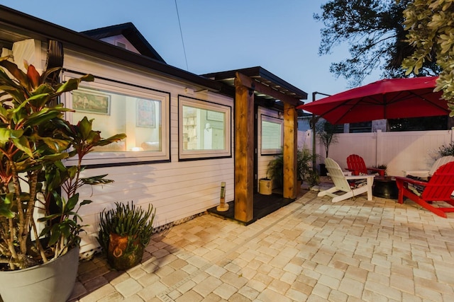 view of patio with fence