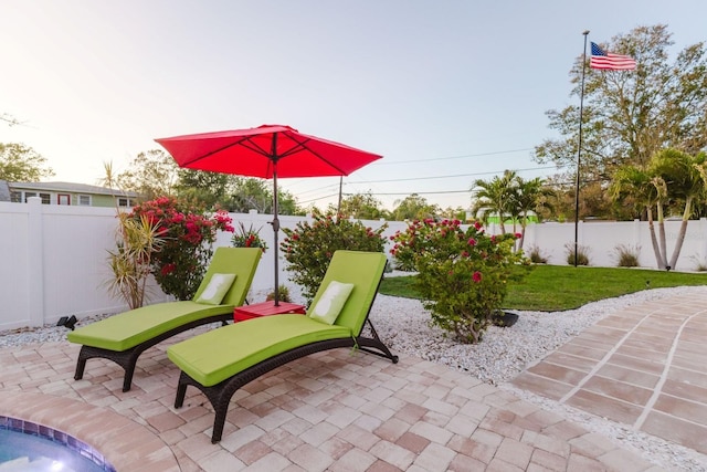 view of patio / terrace with a fenced backyard