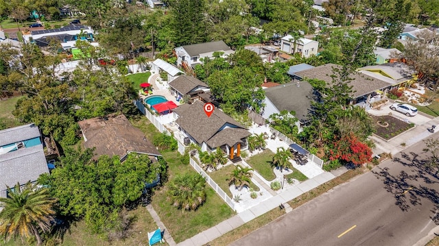 aerial view featuring a residential view