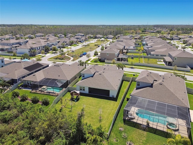 8766 Shadyside Ln, Land O Lakes, FL 34637 - aerial view of residential area featuring a pool