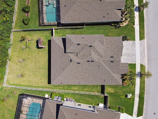 8766 Shadyside Ln, Land O Lakes, FL 34637 - aerial view of a pool area