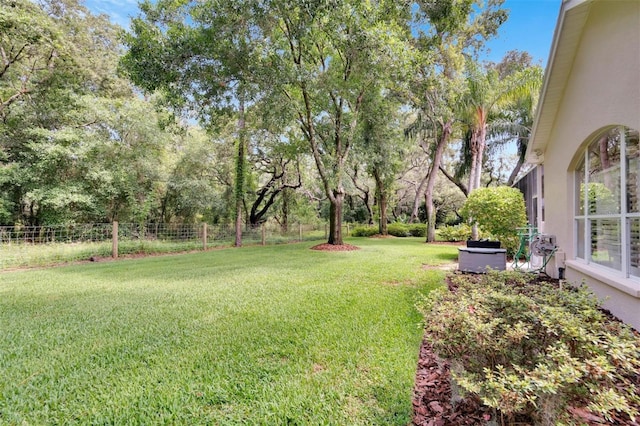 view of yard featuring fence