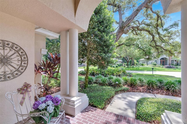 view of patio with a porch