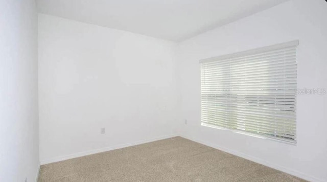 spare room featuring carpet and baseboards