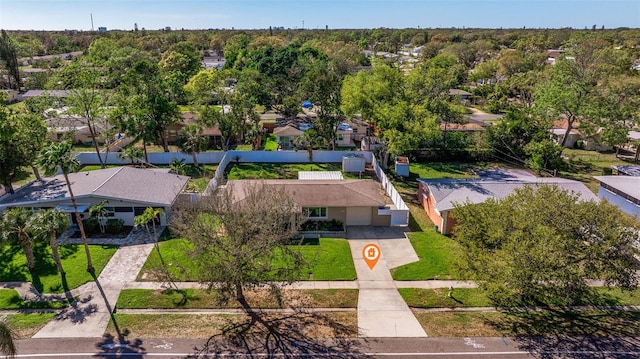 drone / aerial view with a residential view