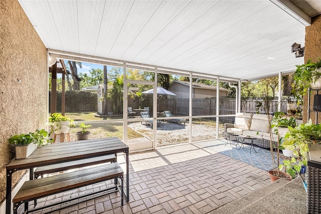 view of unfurnished sunroom