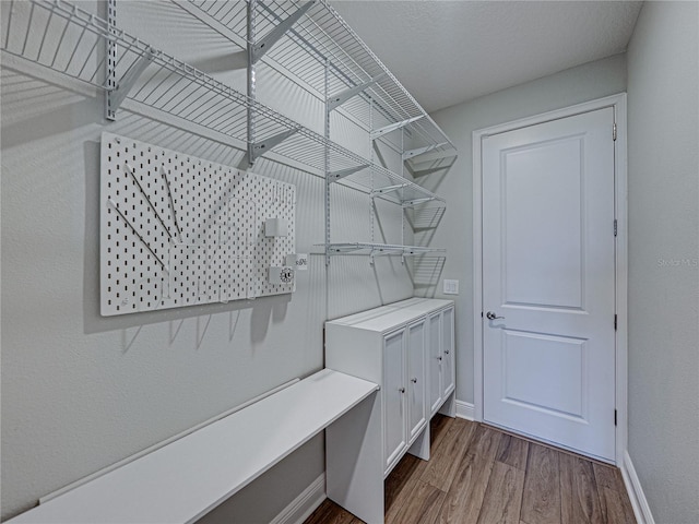 spacious closet with wood finished floors