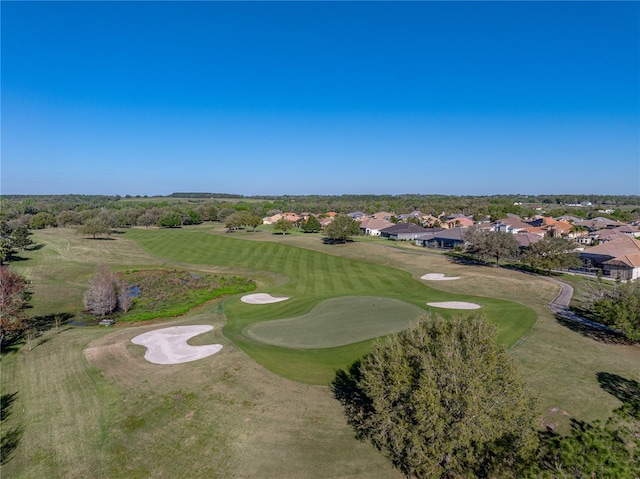 aerial view with view of golf course