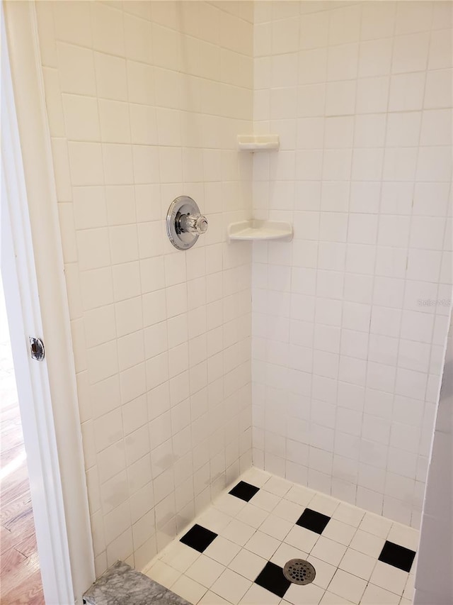 full bathroom with a tile shower