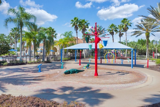 communal playground with fence