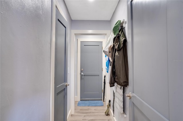 doorway with light wood-style floors