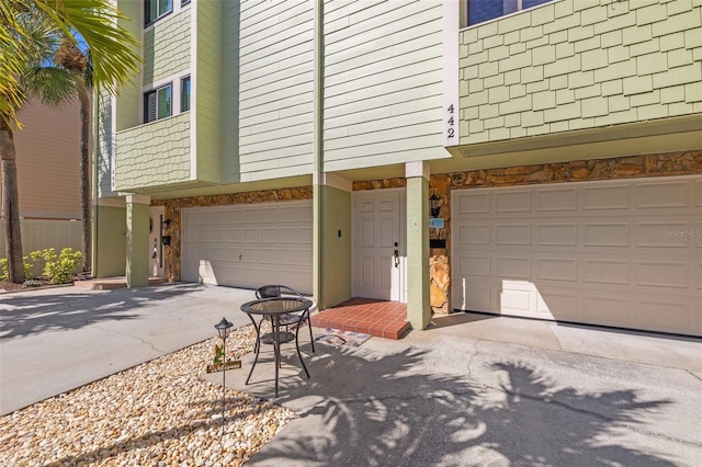 garage with driveway